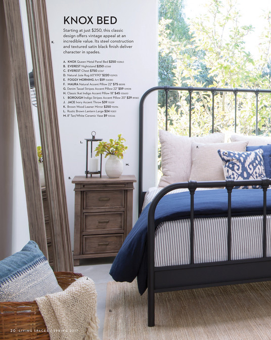Living Spaces Catalog Spring 2018 Knox Queen Metal Knox Bed K Starting At Just 250 This Classic Design Offers Vintage Appeal