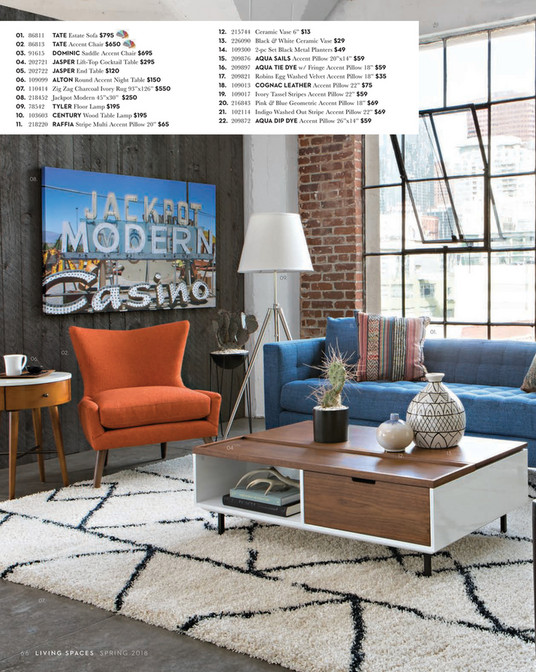 Living Spaces Spring 2018 Tate Estate Sofa
