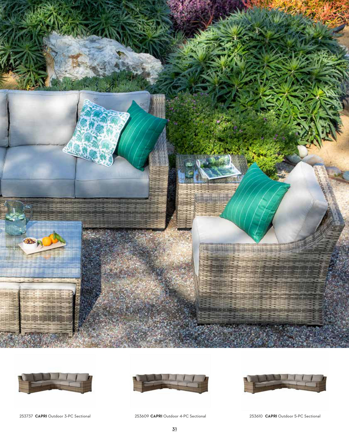 Capri Outdoor Rattan Lounge Set in Natural