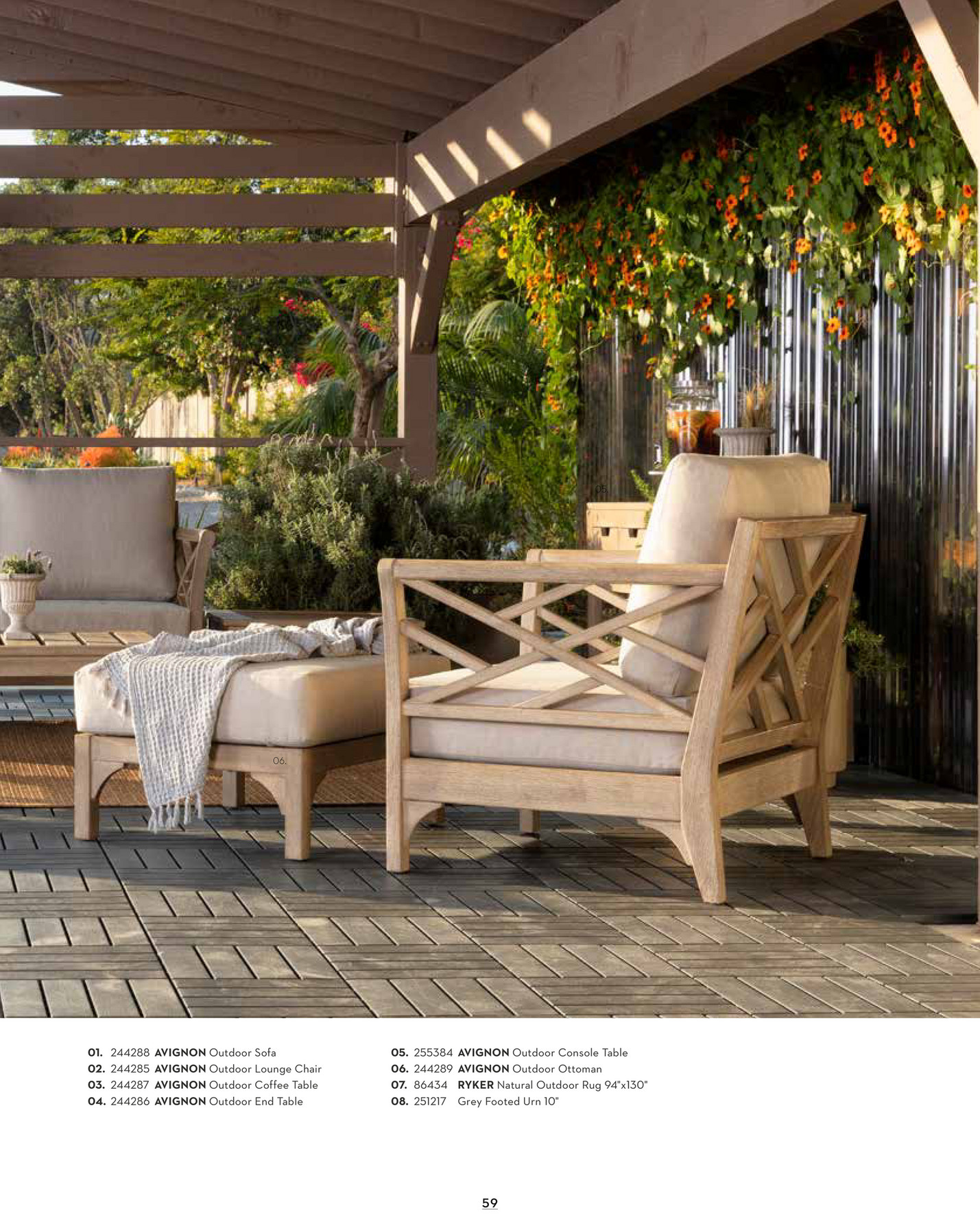 outdoor console table on Living Spaces Outdoor 2020 Avignon Outdoor 58 Console Table