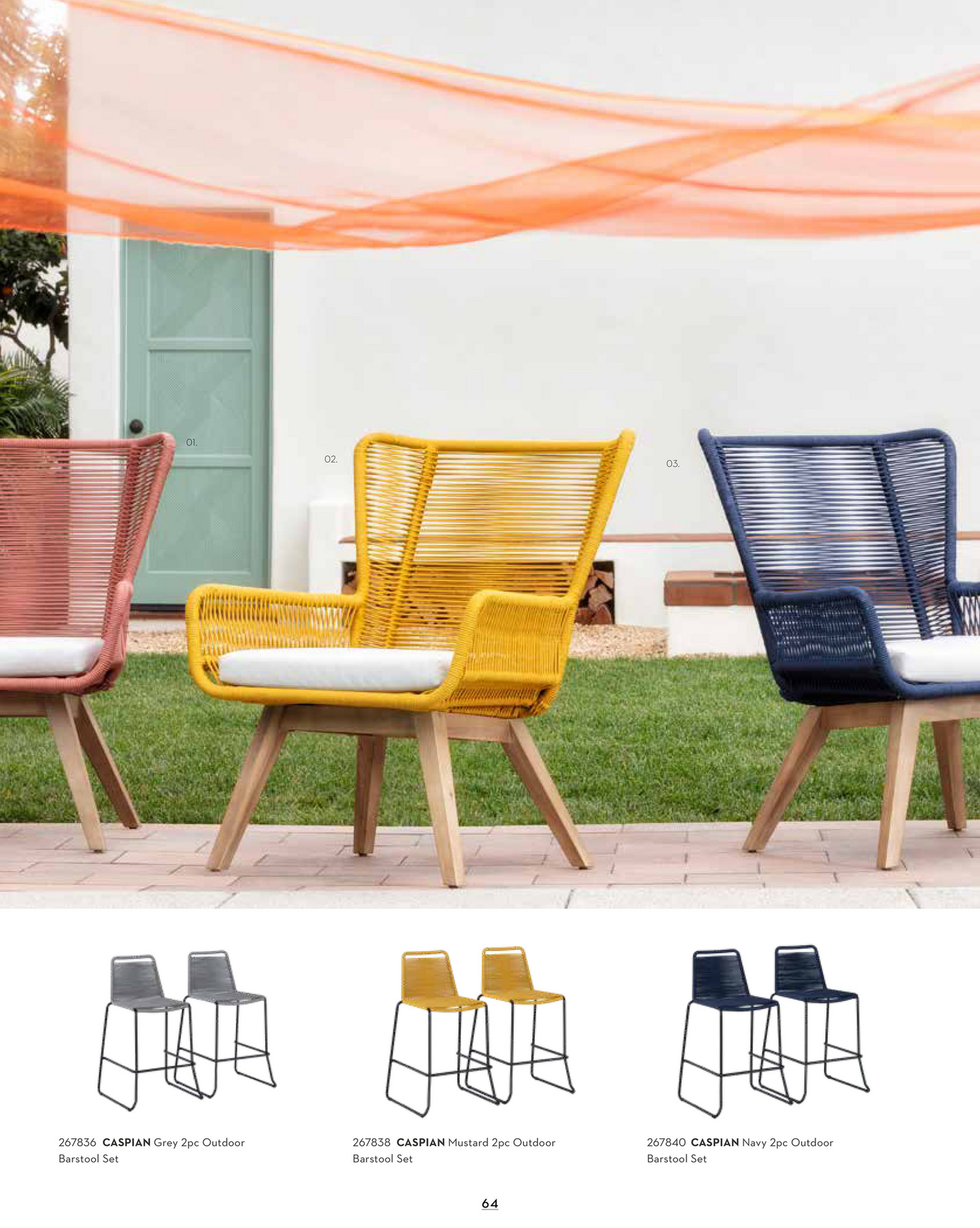 caspian outdoor furniture on Living Spaces Outdoor 2021 Caspian Navy Outdoor Lounge Chair