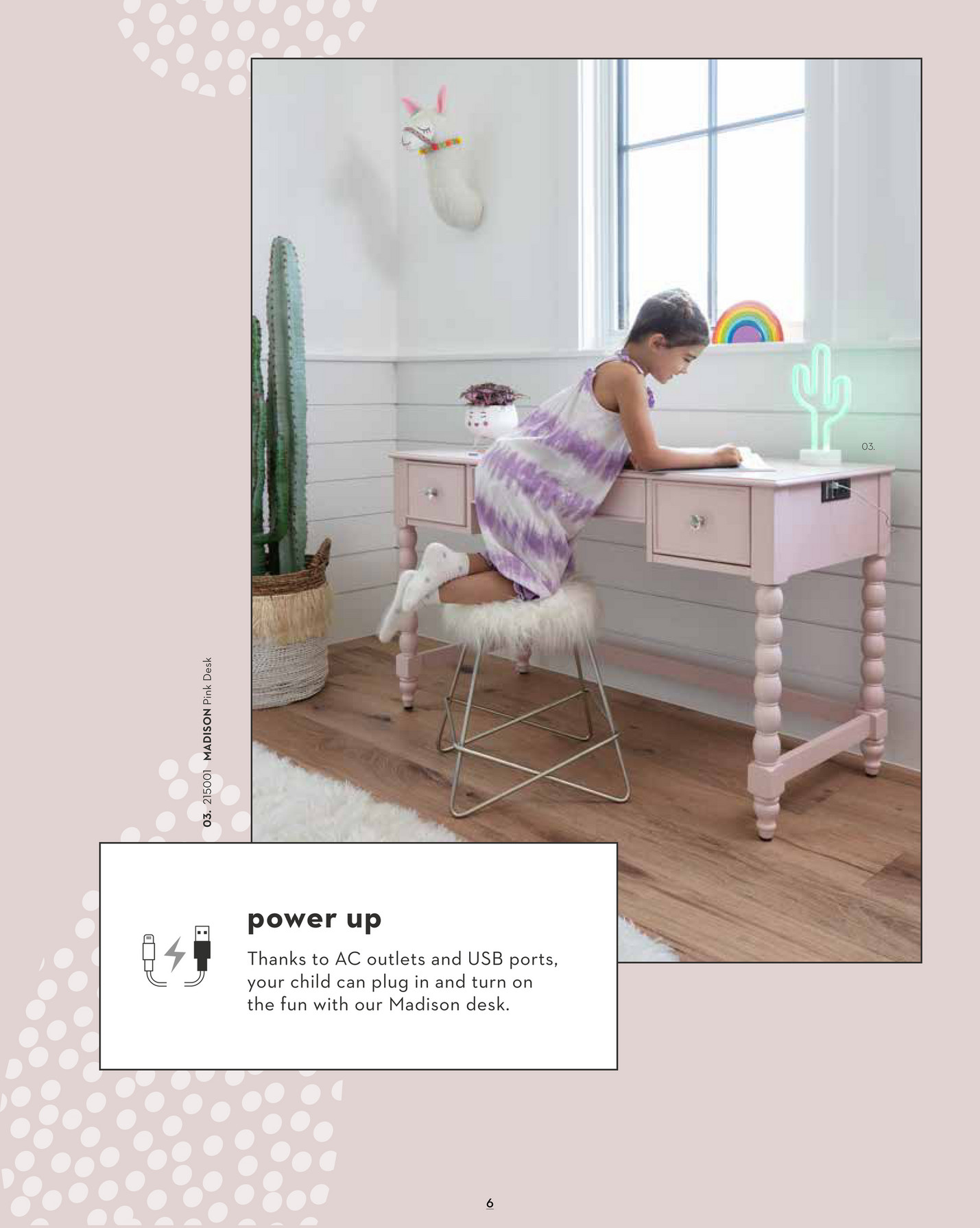 madison pink desk