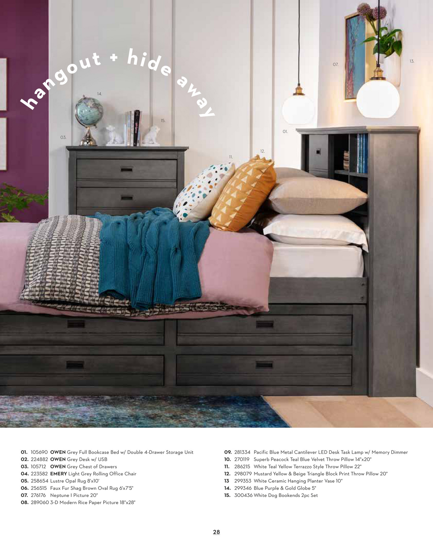 Living Spaces - Kids + Teens 2022 - Owen Grey 5 Drawer Chest