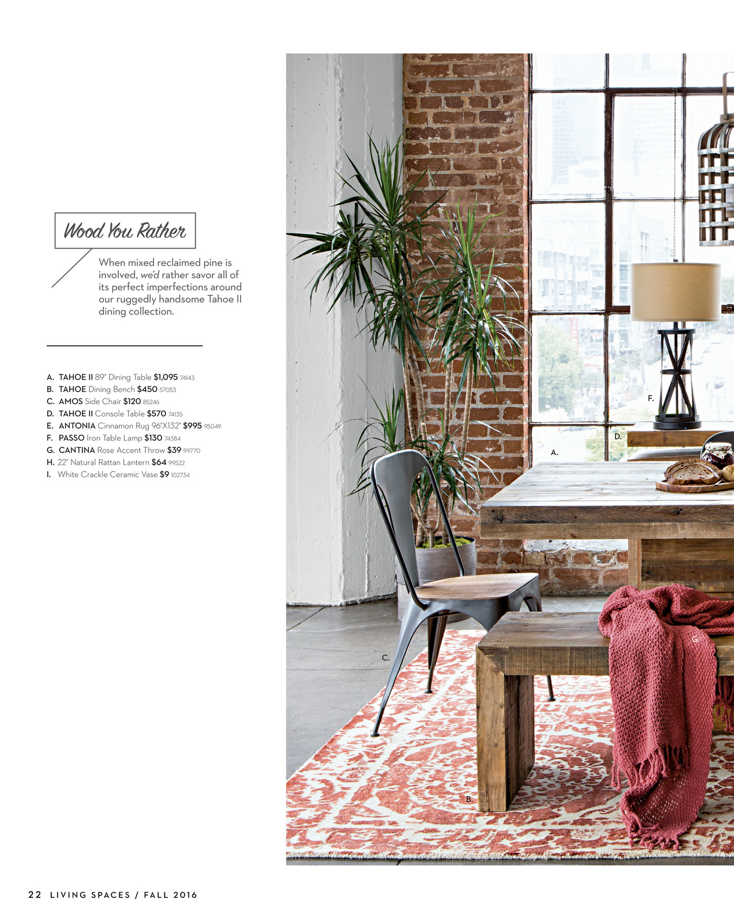 belham white atticus farm table on Living Spaces Product Catalog Fall 2016 Tahoe Ii 89 Inch Dining Table