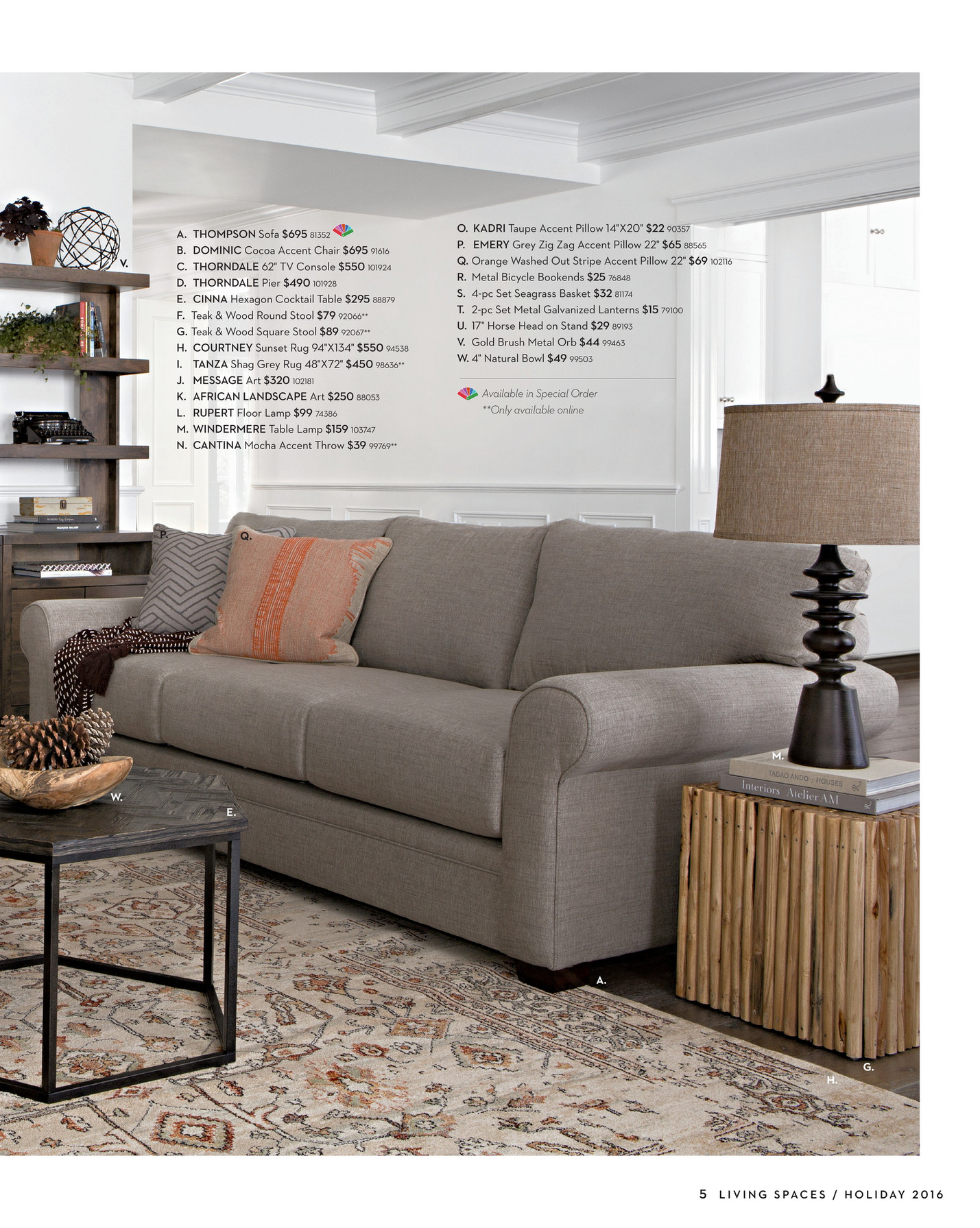 sofas at living spaces on Living Spaces Product Catalog Holiday 2016 Thorndale Pier