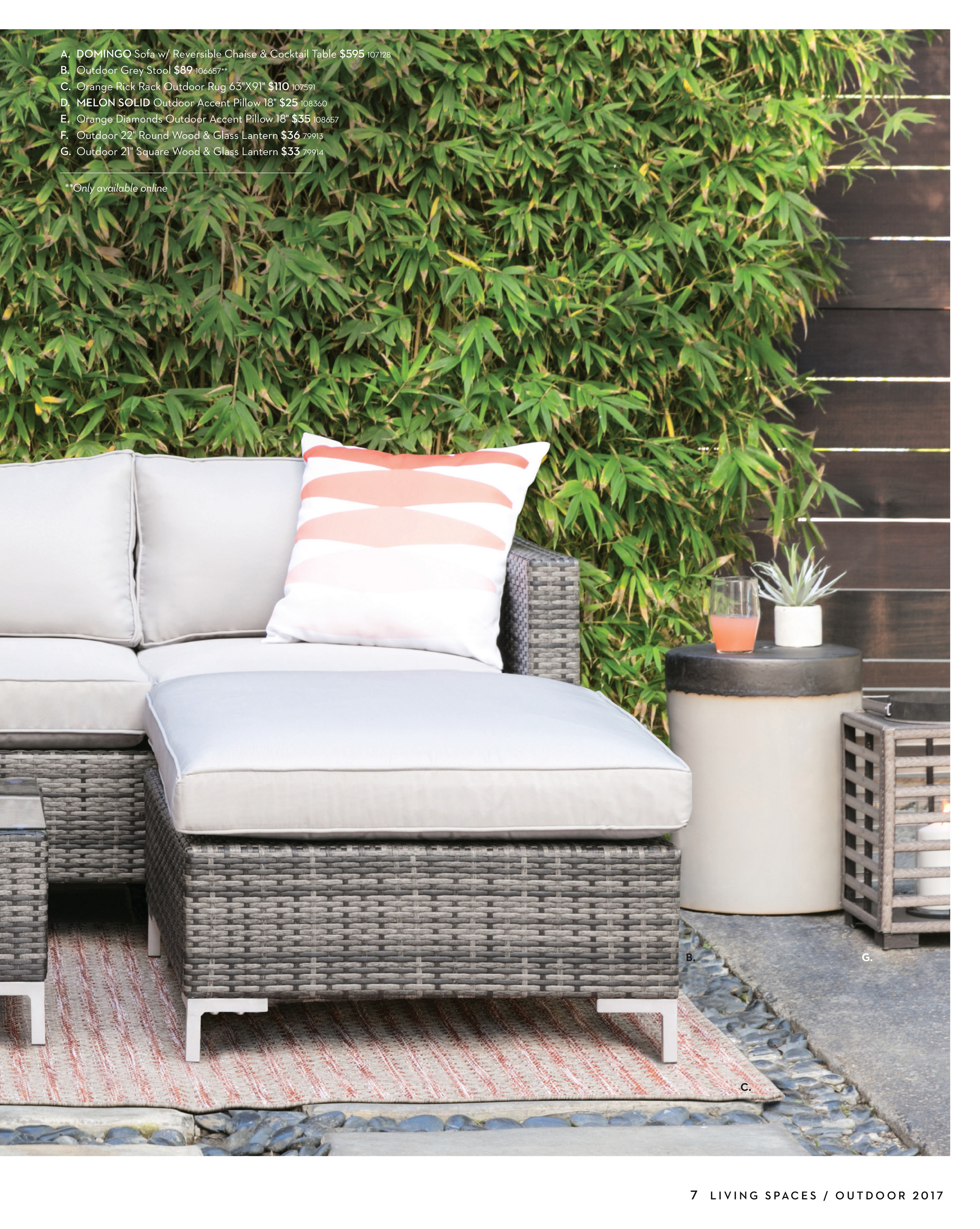 ricks lawn furniture on Living Spaces Product Catalog Outdoor 2017 Varadero Sofa W Storage