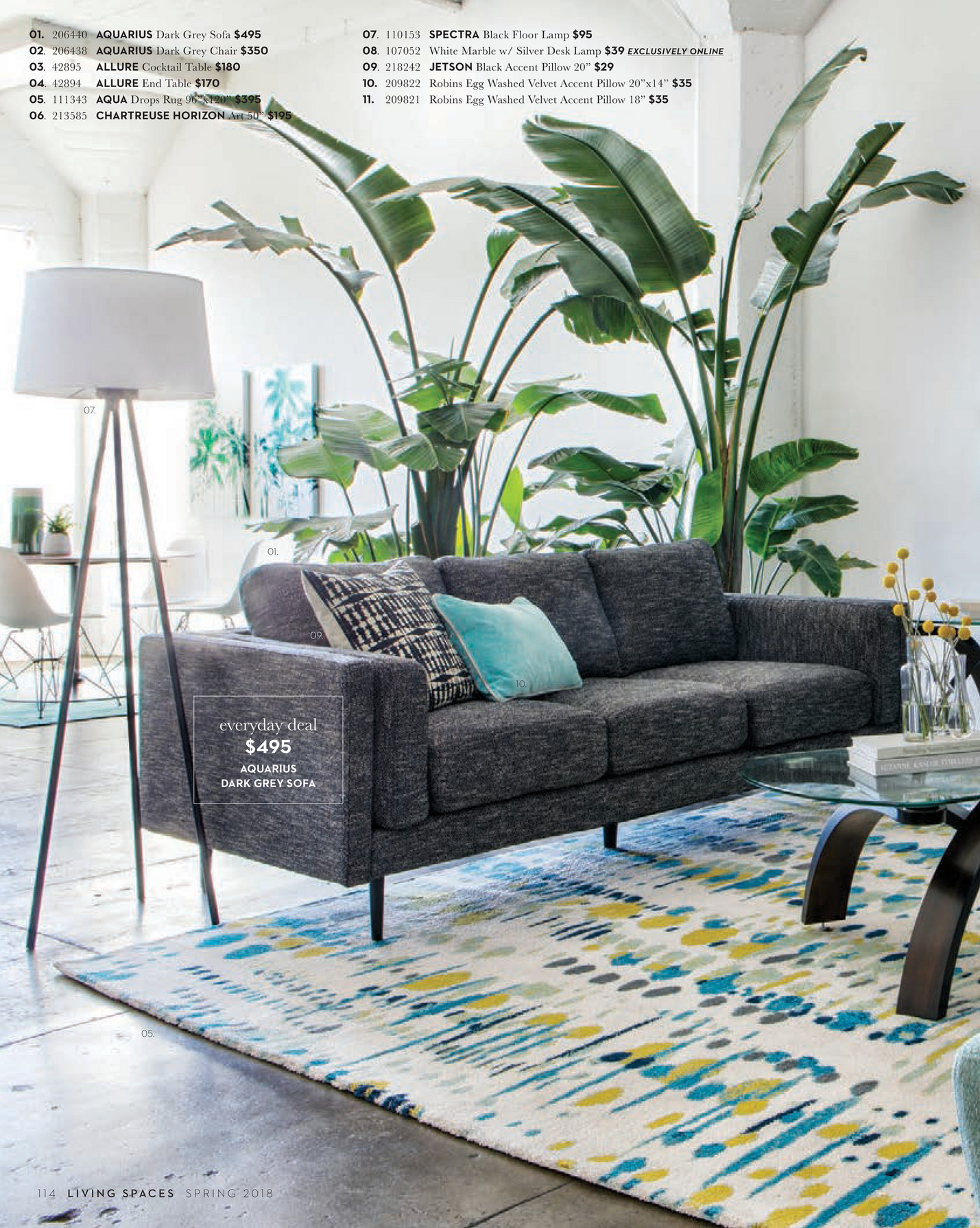 egg accent chair on Living Spaces Spring 2018 Celeste Aqua Accent Chair