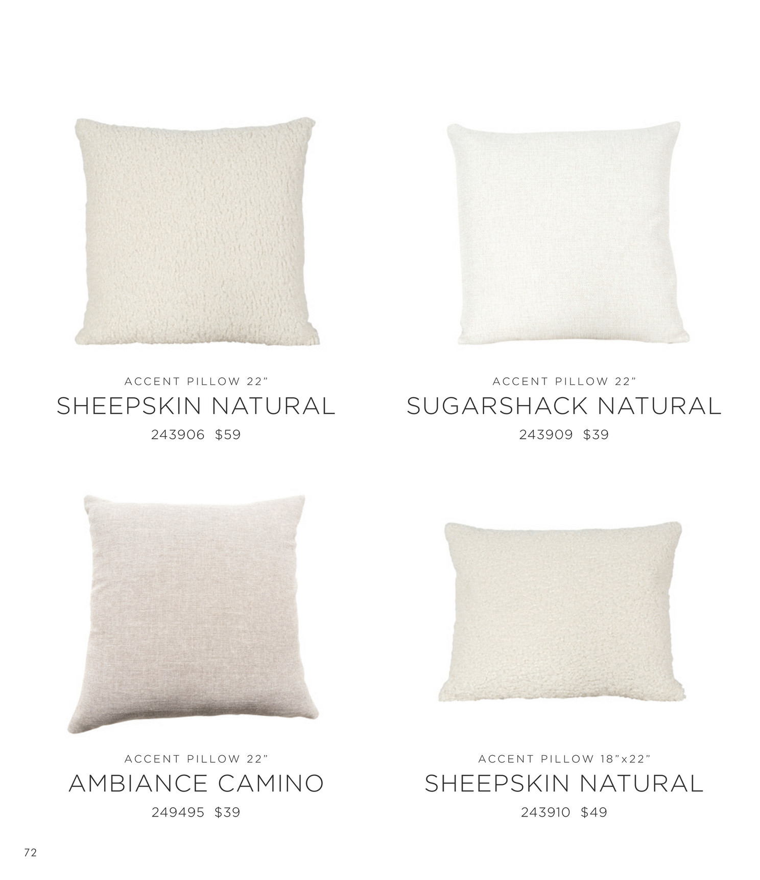 22X22 Sheepskin Natural Throw Pillow By Nate Berkus + Jeremiah Brent