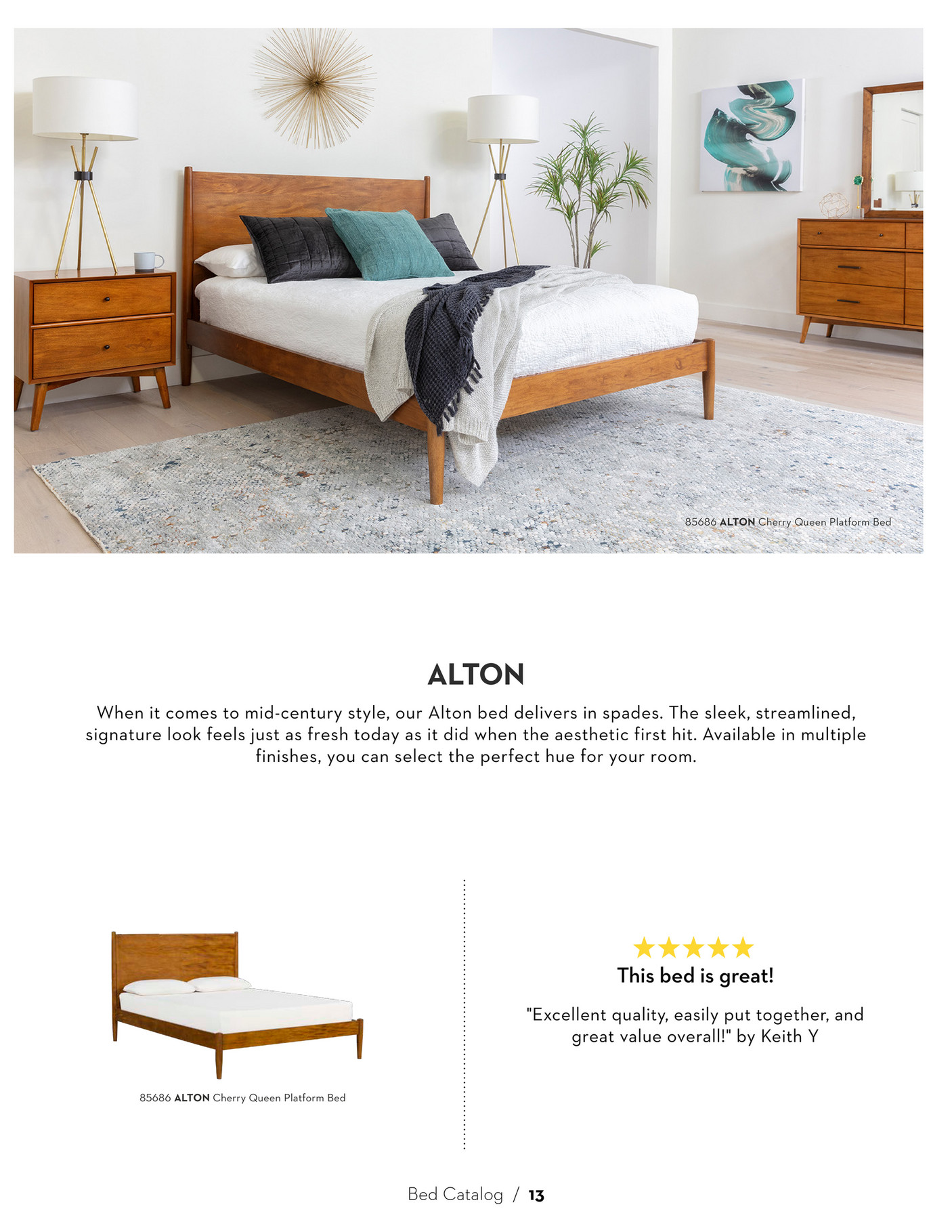 Alton cherry deals queen platform bed